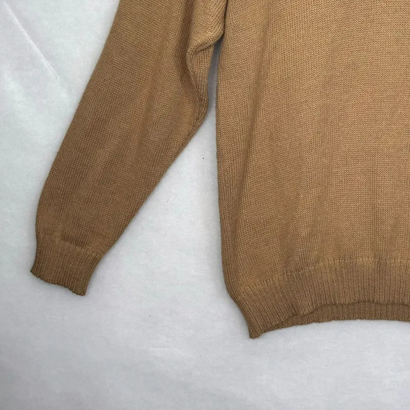 Alpaca Wool Camel Brown Peru V-Neck Pullover Knit Sweater M Grandpacore Cozyknit - Picture 5 of 7